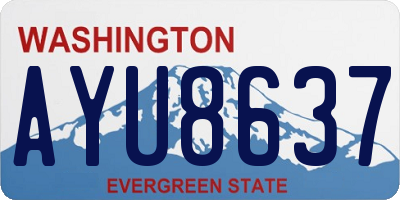 WA license plate AYU8637