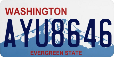 WA license plate AYU8646