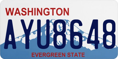 WA license plate AYU8648