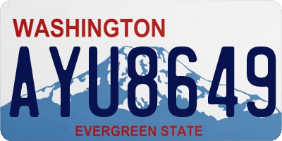 WA license plate AYU8649