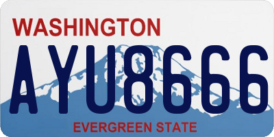 WA license plate AYU8666