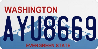 WA license plate AYU8669