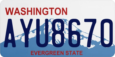 WA license plate AYU8670