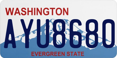 WA license plate AYU8680