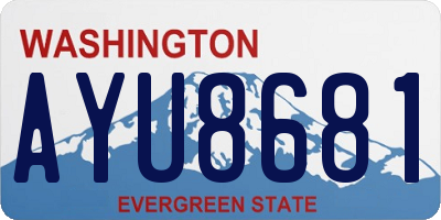 WA license plate AYU8681