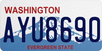 WA license plate AYU8690