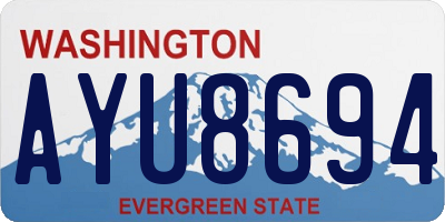 WA license plate AYU8694