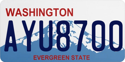 WA license plate AYU8700