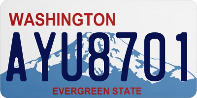 WA license plate AYU8701