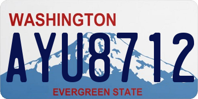 WA license plate AYU8712