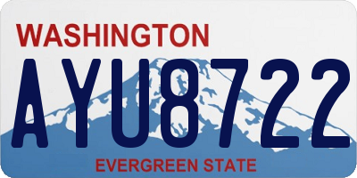 WA license plate AYU8722