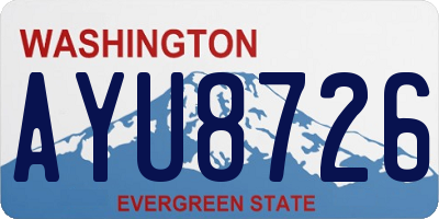 WA license plate AYU8726