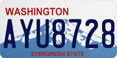 WA license plate AYU8728