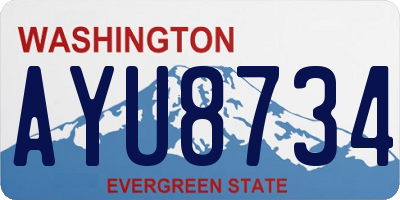 WA license plate AYU8734