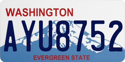 WA license plate AYU8752