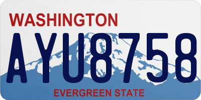WA license plate AYU8758