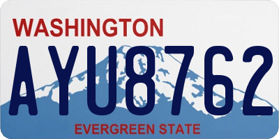 WA license plate AYU8762
