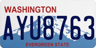 WA license plate AYU8763