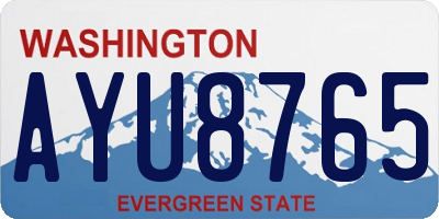 WA license plate AYU8765