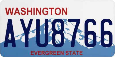 WA license plate AYU8766