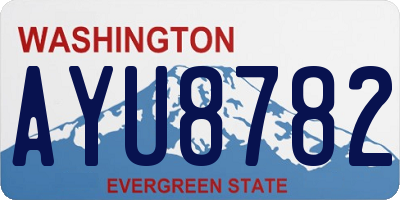 WA license plate AYU8782