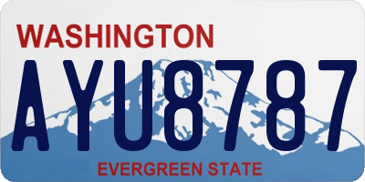WA license plate AYU8787