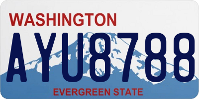 WA license plate AYU8788