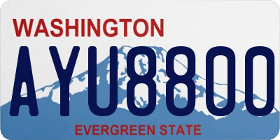 WA license plate AYU8800