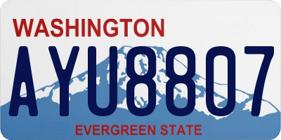 WA license plate AYU8807