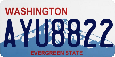 WA license plate AYU8822