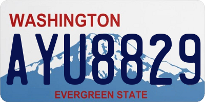 WA license plate AYU8829