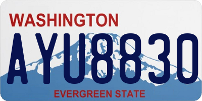 WA license plate AYU8830