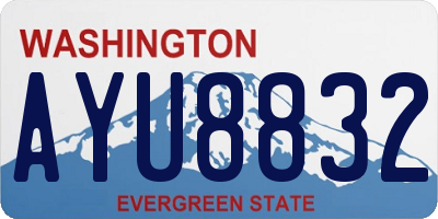 WA license plate AYU8832