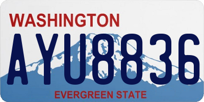 WA license plate AYU8836