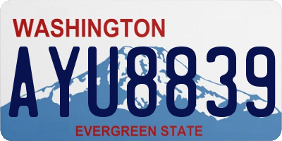 WA license plate AYU8839