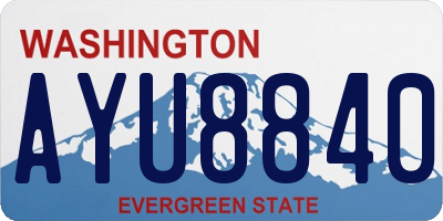 WA license plate AYU8840