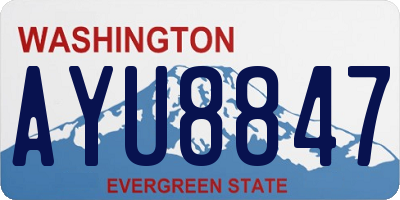 WA license plate AYU8847