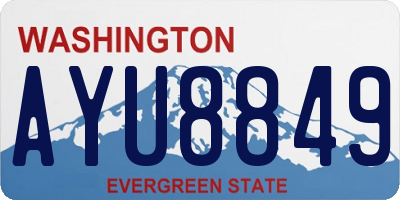 WA license plate AYU8849