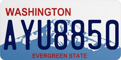 WA license plate AYU8850