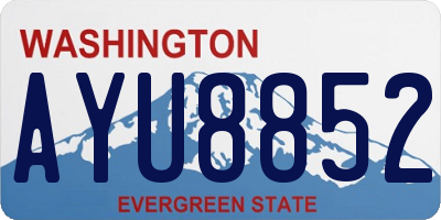 WA license plate AYU8852