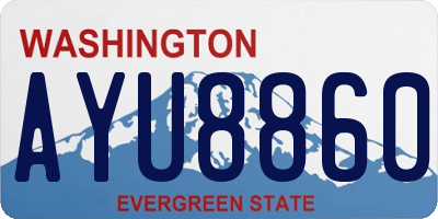 WA license plate AYU8860