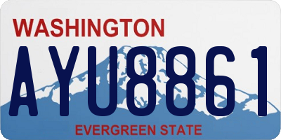 WA license plate AYU8861