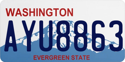 WA license plate AYU8863