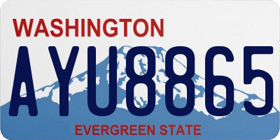 WA license plate AYU8865