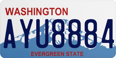 WA license plate AYU8884