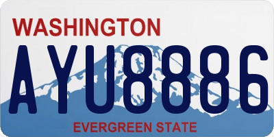 WA license plate AYU8886
