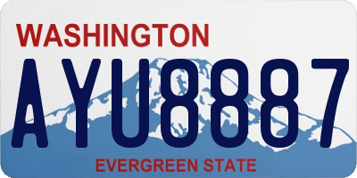 WA license plate AYU8887