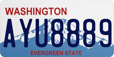 WA license plate AYU8889