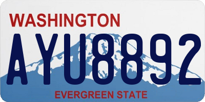 WA license plate AYU8892