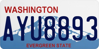 WA license plate AYU8893